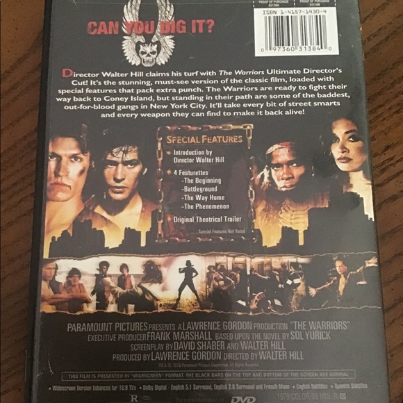 DVD The Warriors wide screen Collection rated R. Great city movie back i… - Picture 3 of 5